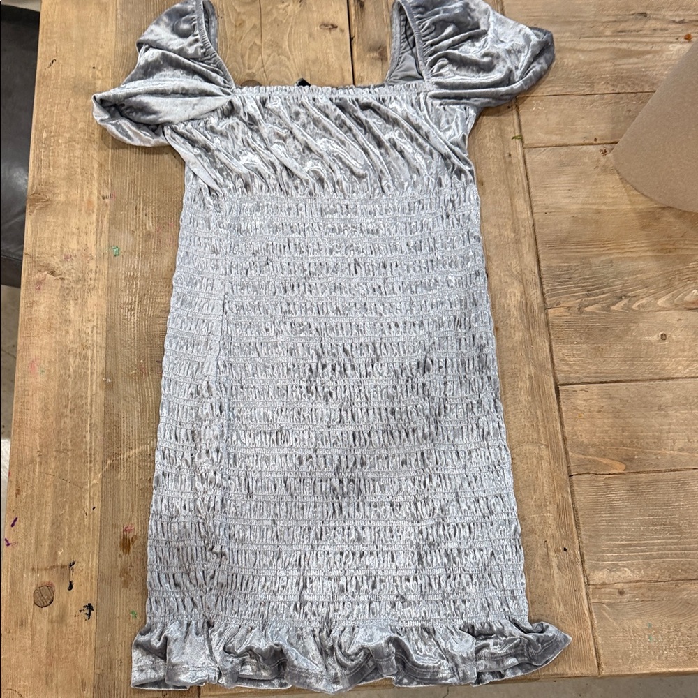 Divided Silver Textured Dress